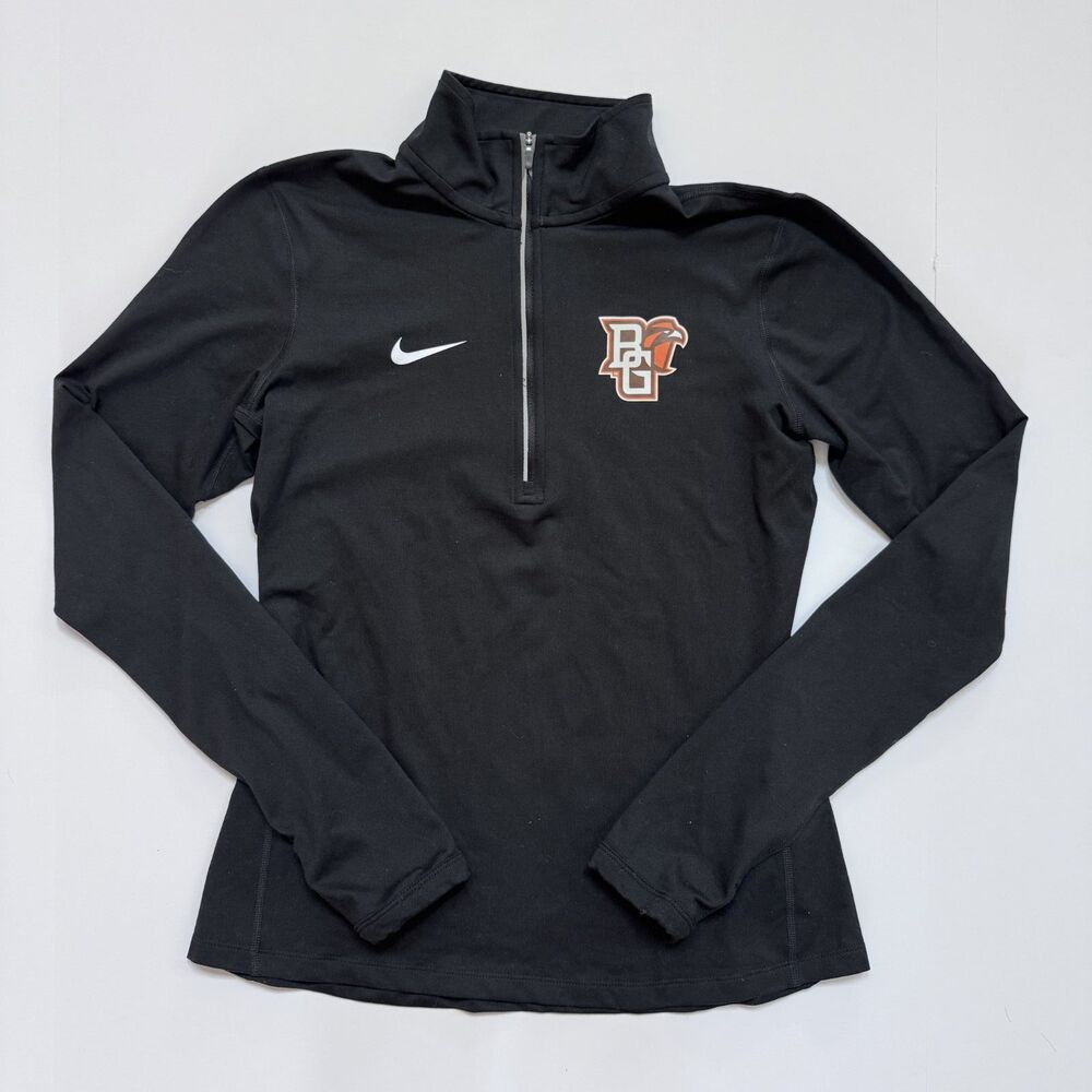 Nike Bowling Green women size small half zip shirt top black